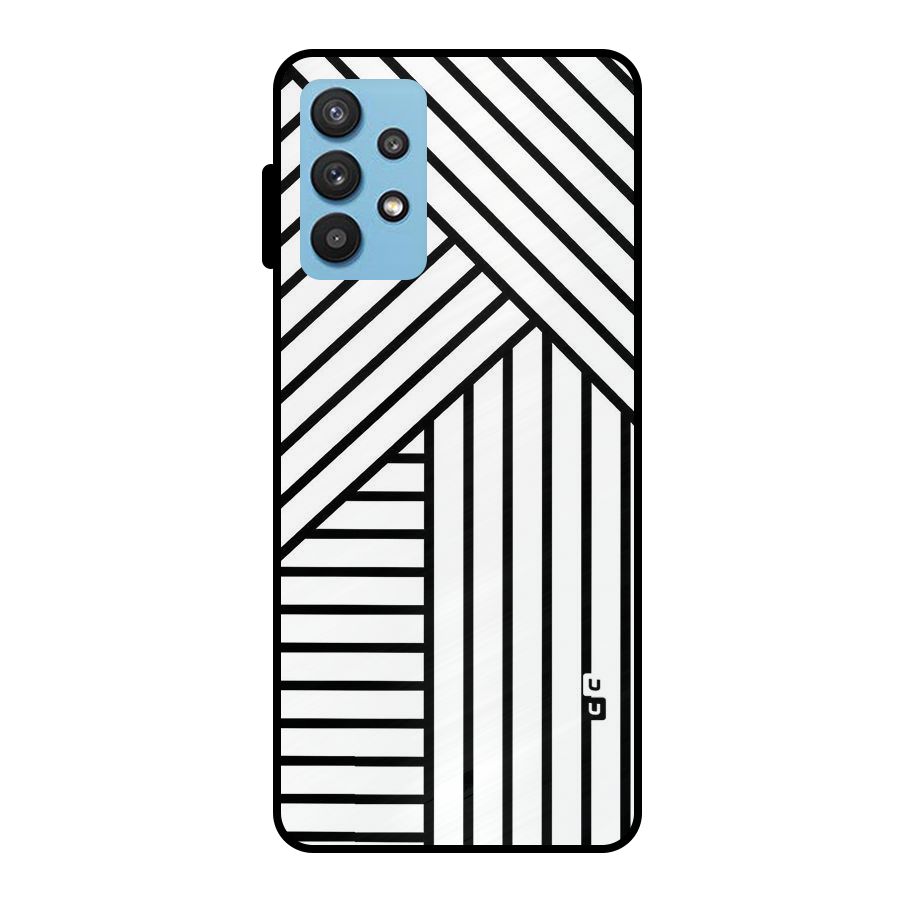 Lines Pattern Stripes Metal Back Case for Galaxy M32 5G