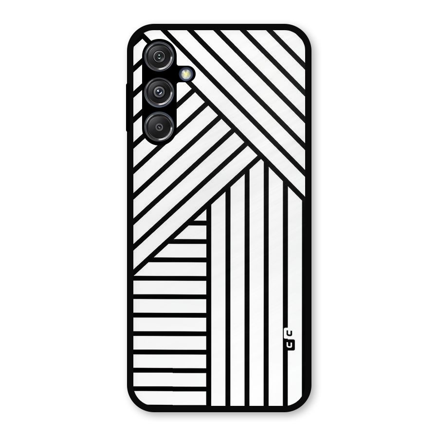 Lines Pattern Stripes Metal Back Case for Galaxy M34 5G