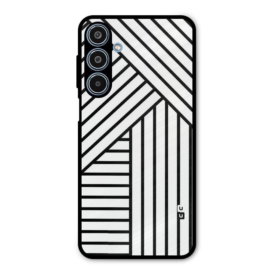 Lines Pattern Stripes Metal Back Case for Galaxy M35