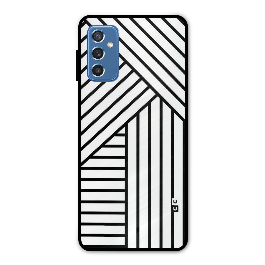 Lines Pattern Stripes Metal Back Case for Galaxy M52 5G