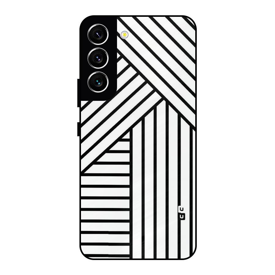 Lines Pattern Stripes Metal Back Case for Galaxy S22 5G