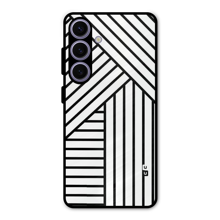 Lines Pattern Stripes Metal Back Case for Galaxy S24