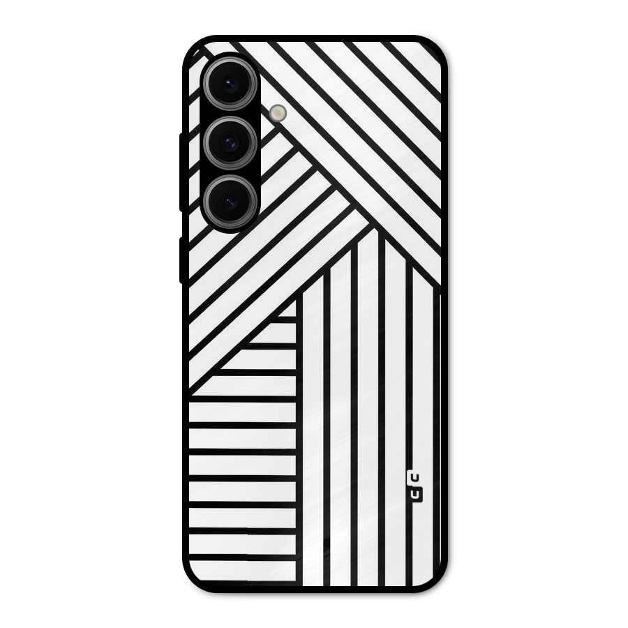 Lines Pattern Stripes Metal Back Case for Galaxy S24 FE
