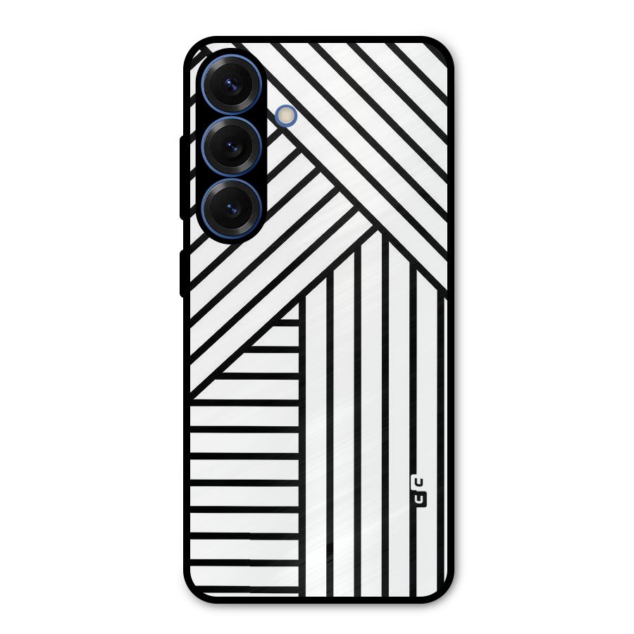 Lines Pattern Stripes Metal Back Case for Galaxy S25