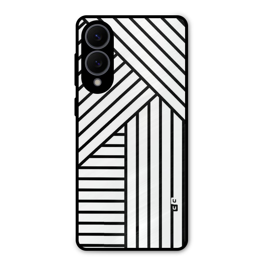 Lines Pattern Stripes Metal Back Case for Galaxy S25 Edge