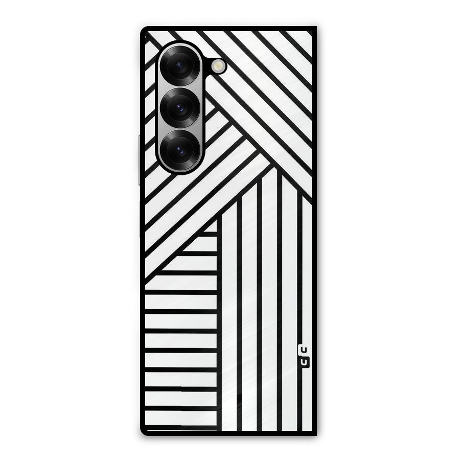 Lines Pattern Stripes Metal Back Case for Galaxy Z Fold6