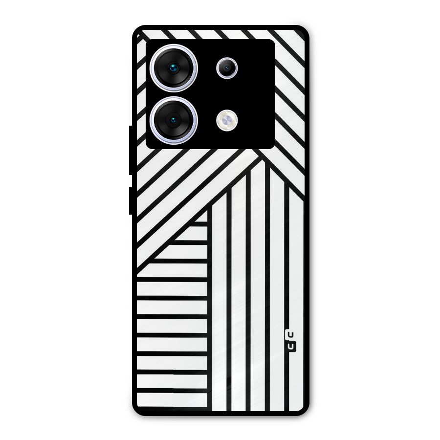 Lines Pattern Stripes Metal Back Case for Infinix Zero 30 5G