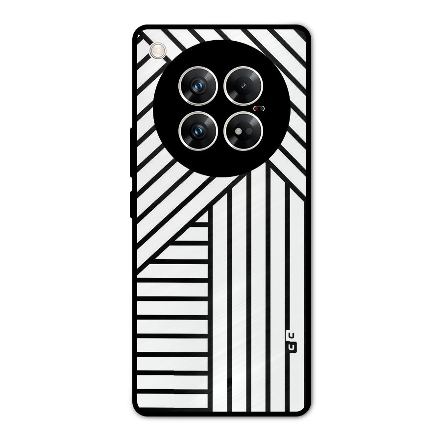 Lines Pattern Stripes Metal Back Case for Infinix Zero 40 5G