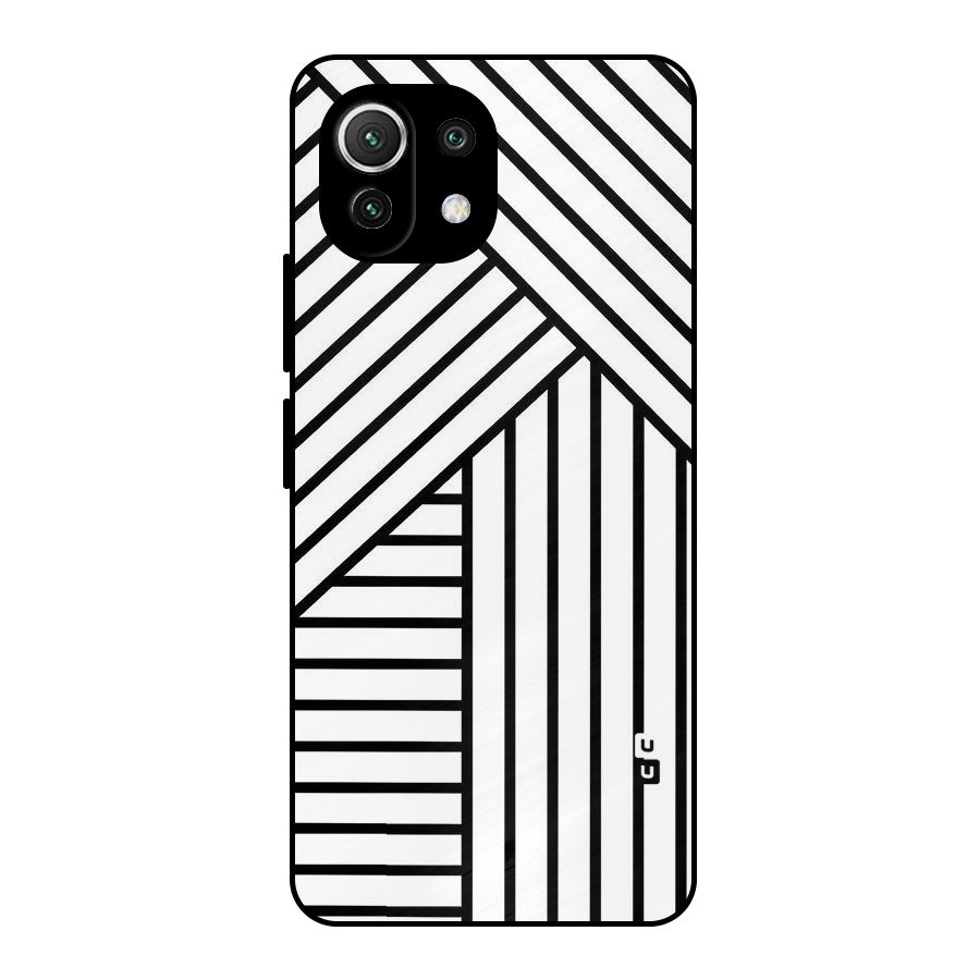 Lines Pattern Stripes Metal Back Case for Mi 11 Lite NE 5G