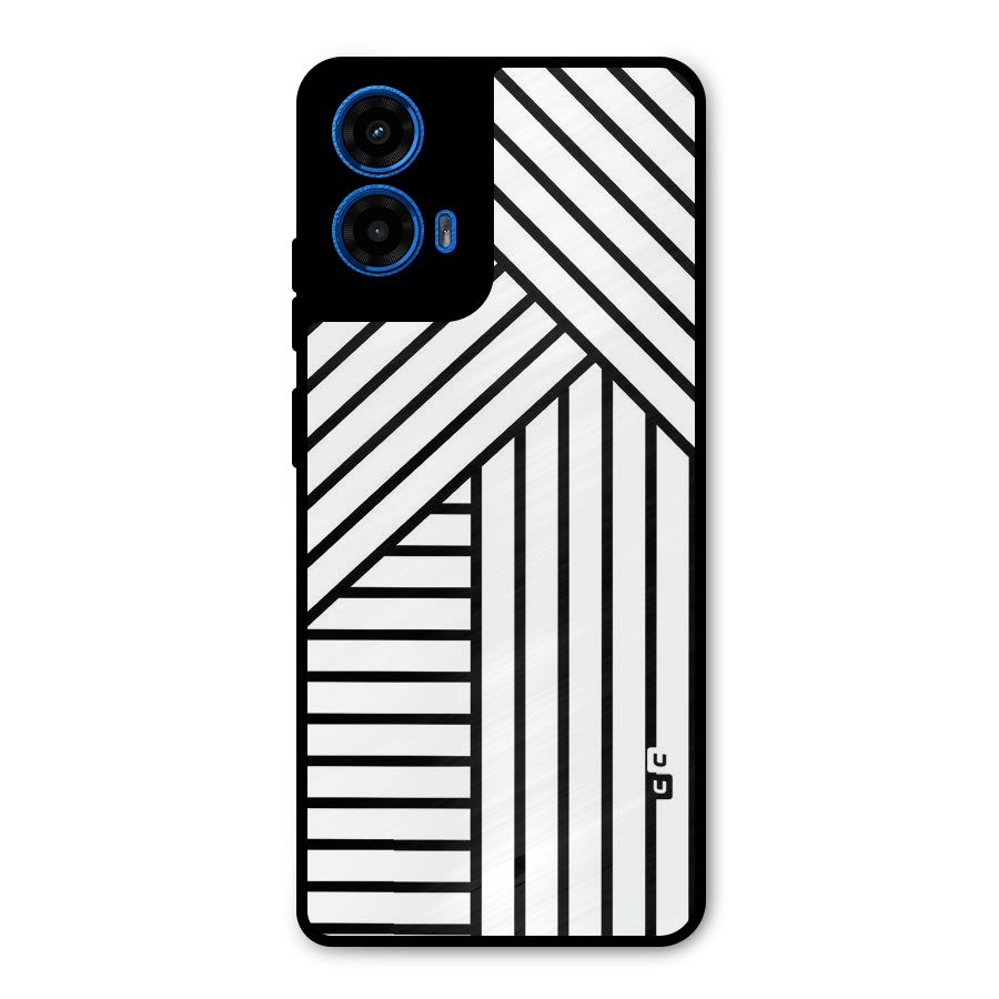 Lines Pattern Stripes Metal Back Case for Moto G45