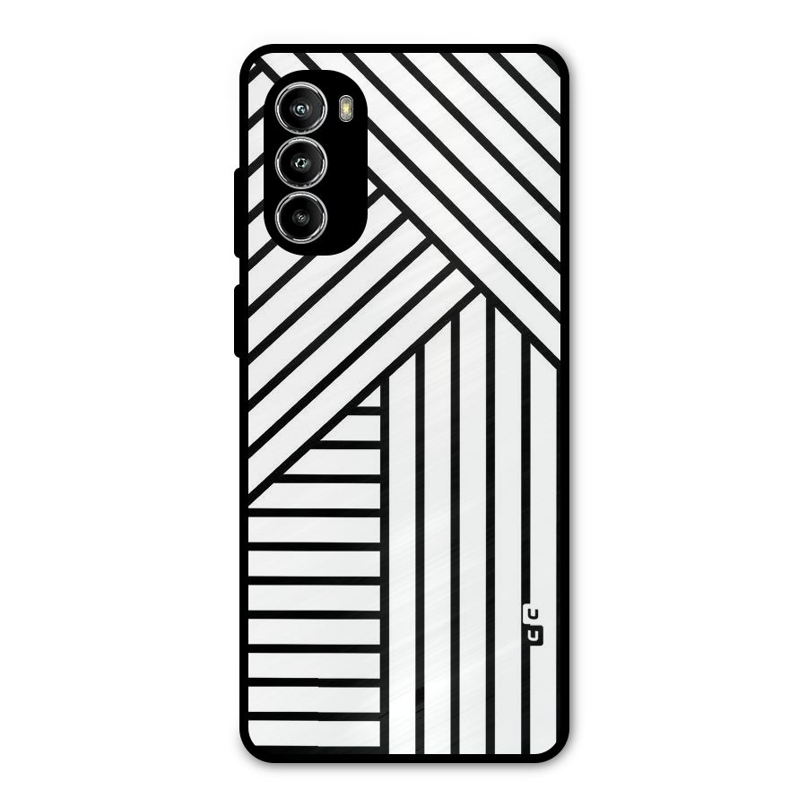 Lines Pattern Stripes Metal Back Case for Moto G52