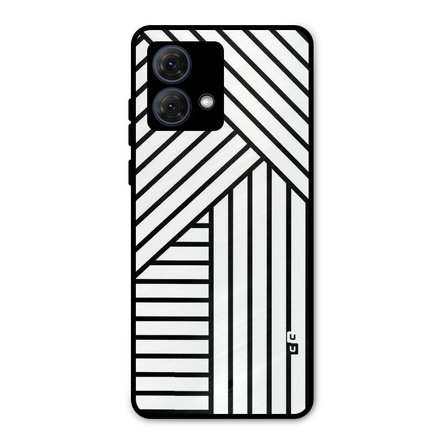 Lines Pattern Stripes Metal Back Case for Moto G84