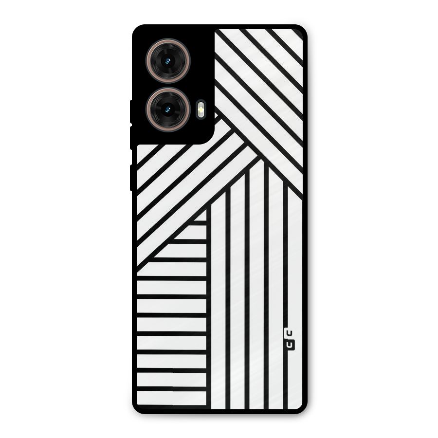 Lines Pattern Stripes Metal Back Case for Moto G85