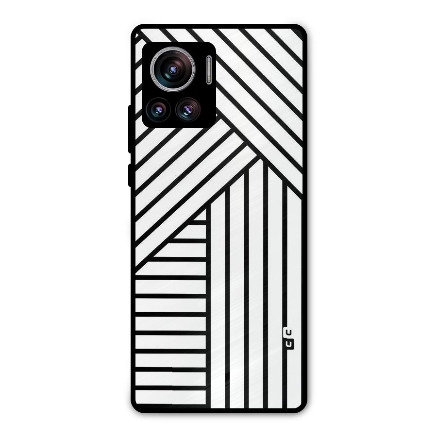 Lines Pattern Stripes Metal Back Case for Motorola Edge 30 Ultra