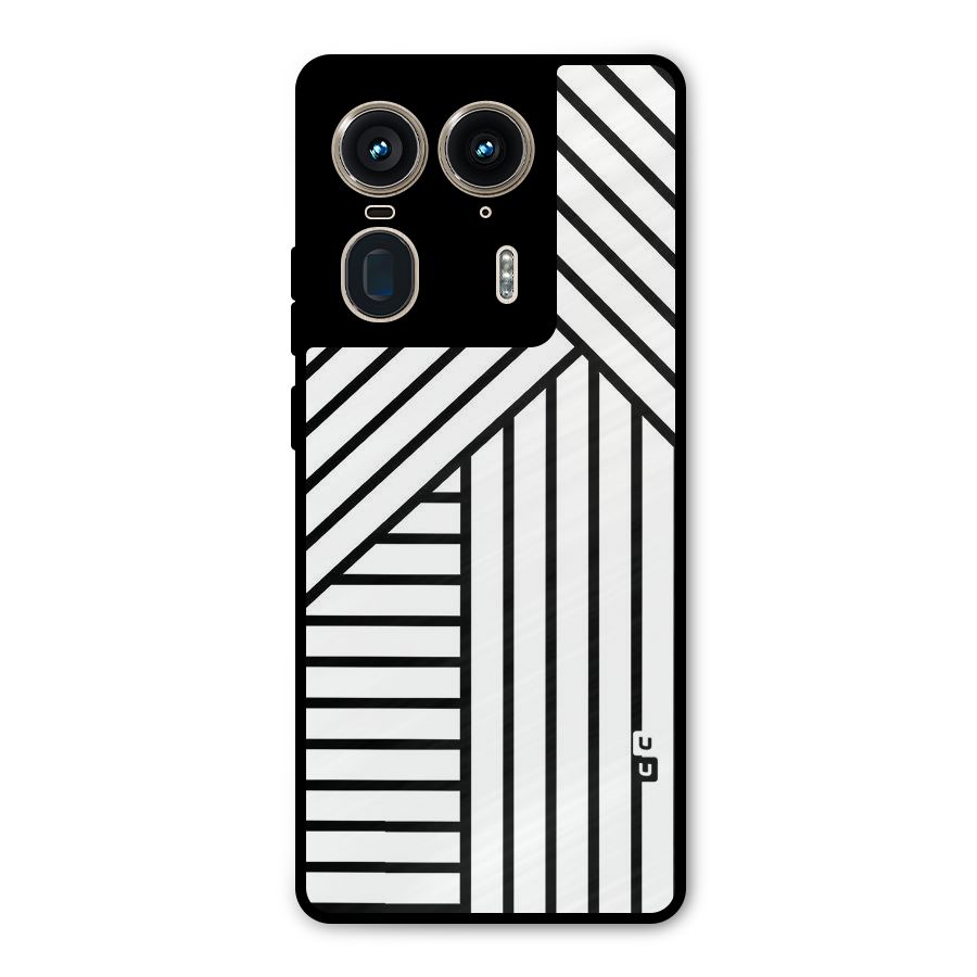 Lines Pattern Stripes Metal Back Case for Motorola Edge 50 Ultra
