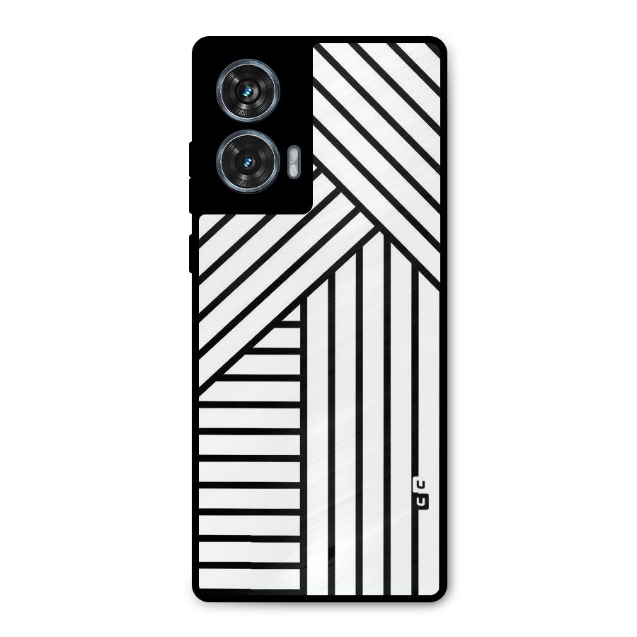 Lines Pattern Stripes Metal Back Case for Motorola G96