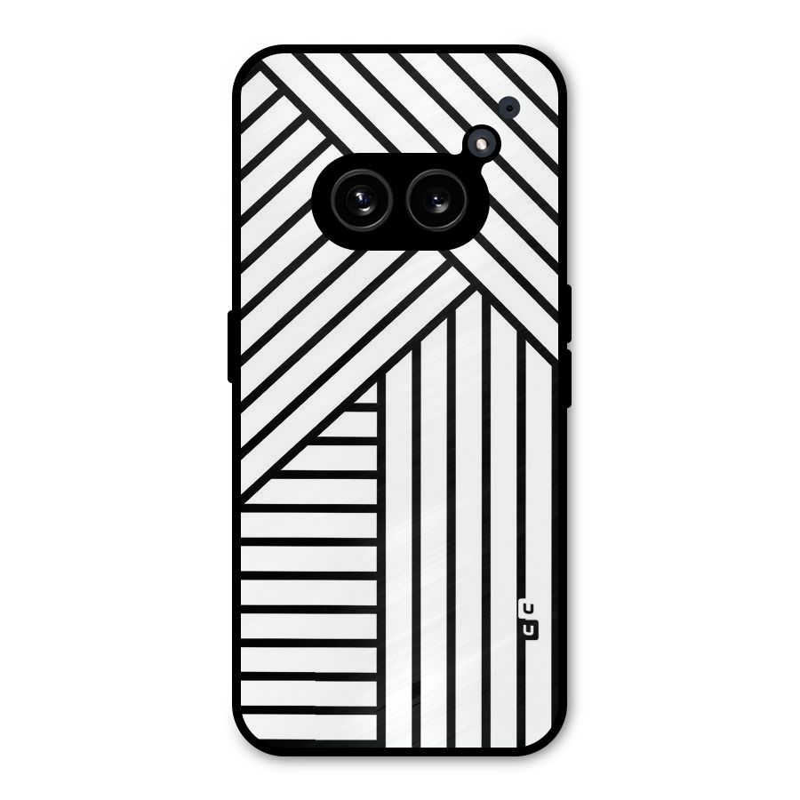 Lines Pattern Stripes Metal Back Case for Nothing Phone 2a Plus