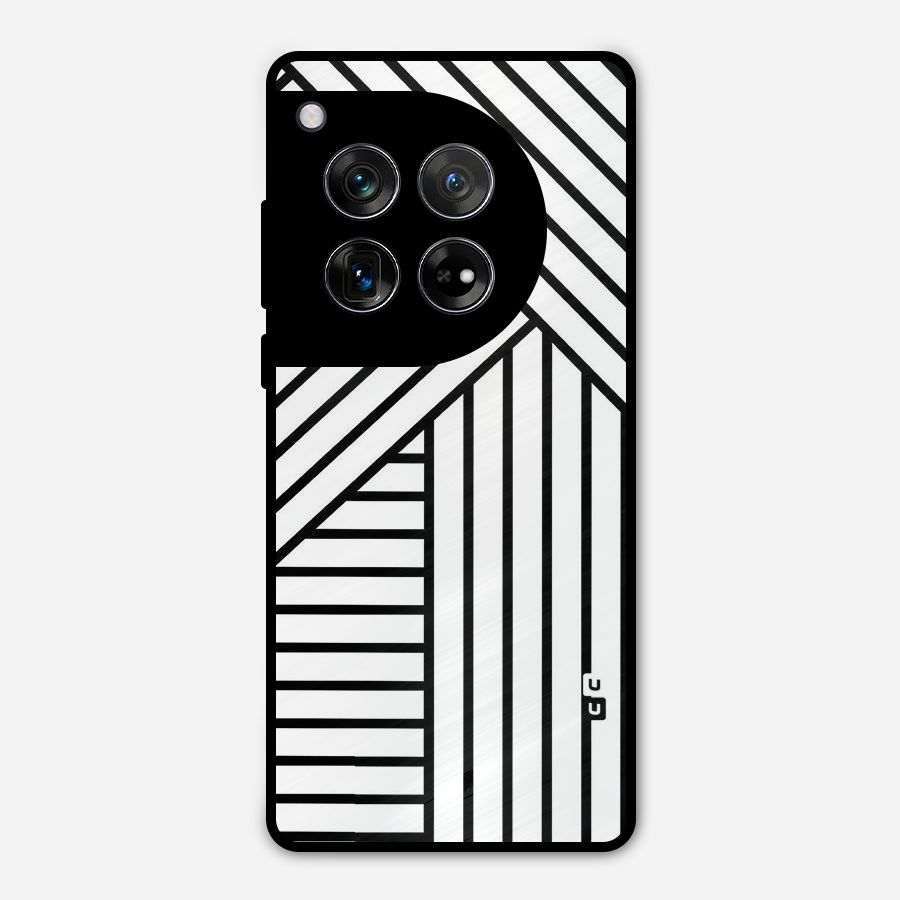 Lines Pattern Stripes Metal Back Case for OnePlus 12