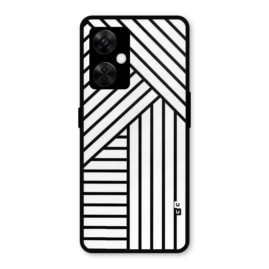 Lines Pattern Stripes Metal Back Case for OnePlus Nord CE 3 Lite