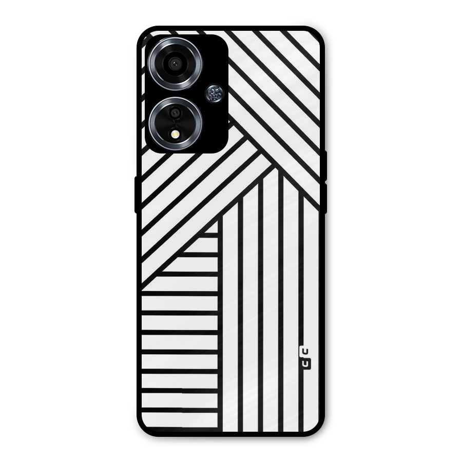 Lines Pattern Stripes Metal Back Case for Oppo A59