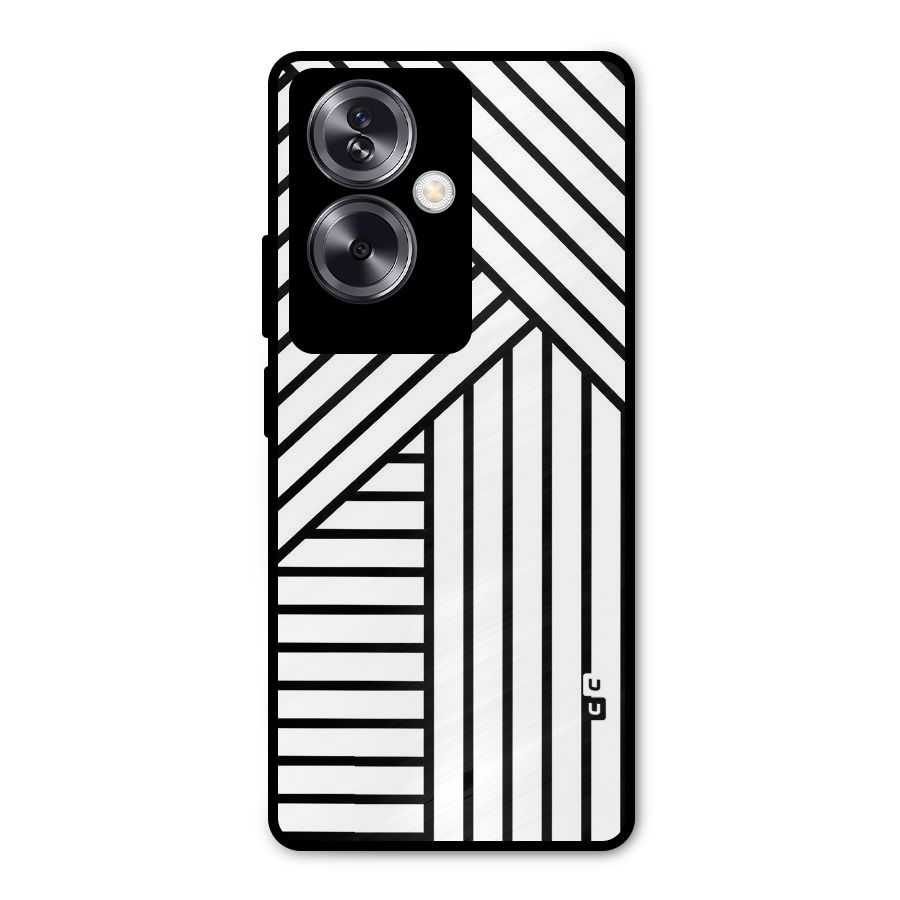 Lines Pattern Stripes Metal Back Case for Oppo A79 5G