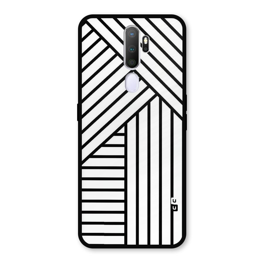 Lines Pattern Stripes Metal Back Case for Oppo A9 (2020)