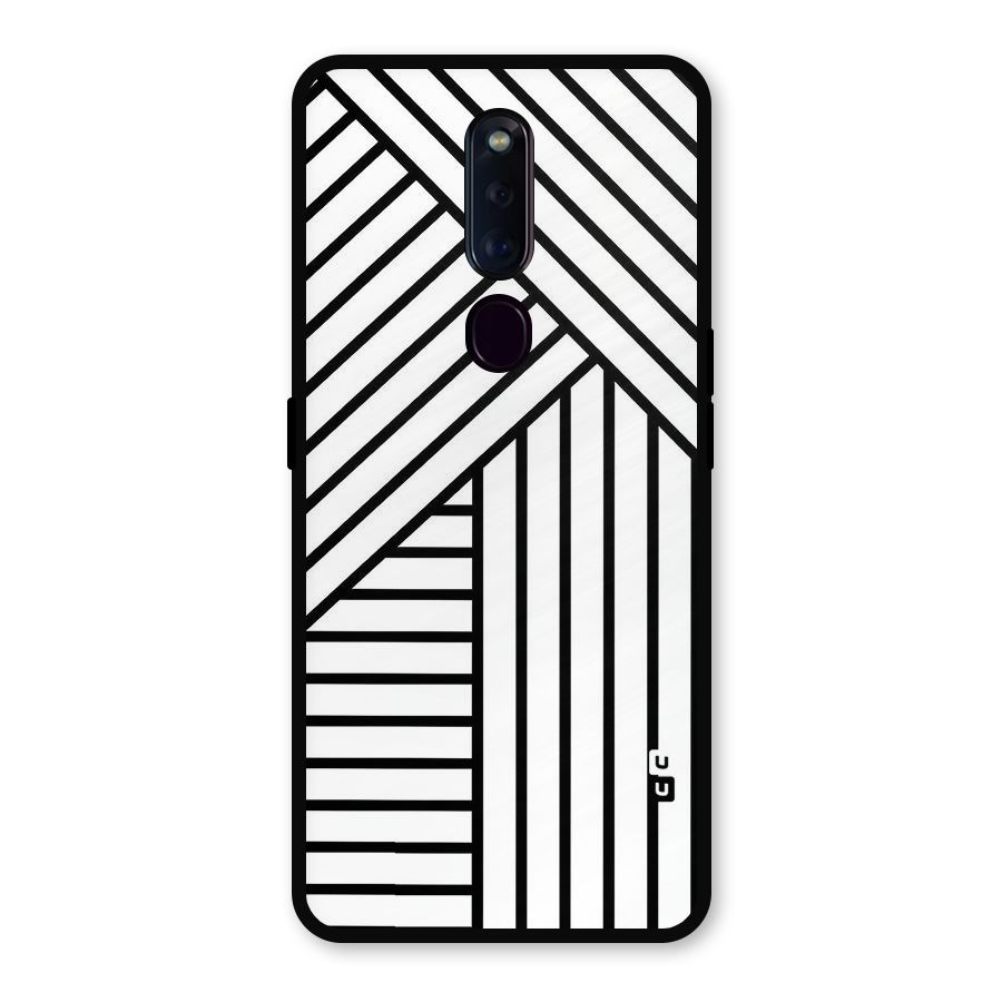 Lines Pattern Stripes Metal Back Case for Oppo F11 Pro