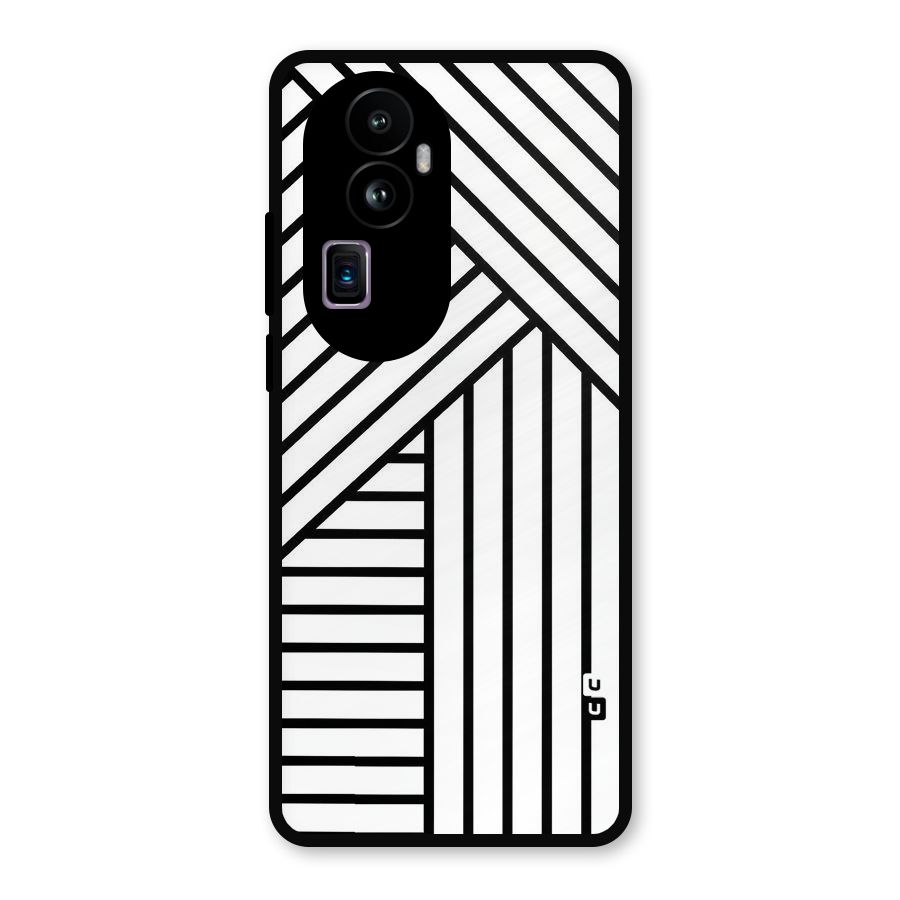 Lines Pattern Stripes Metal Back Case for Oppo Reno10 Pro Plus