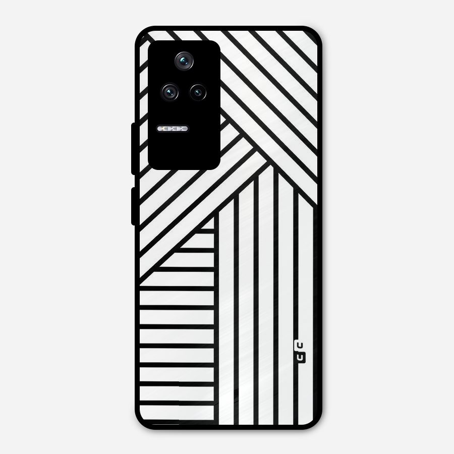 Lines Pattern Stripes Metal Back Case for Poco F4 5G