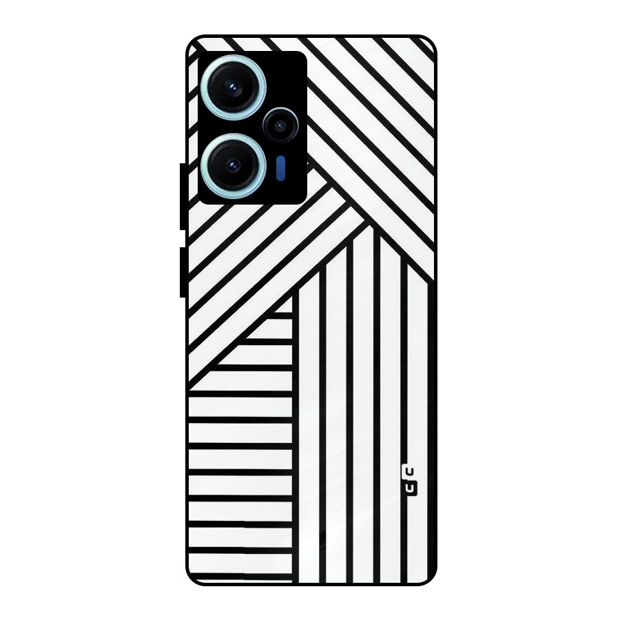Lines Pattern Stripes Metal Back Case for Poco F5