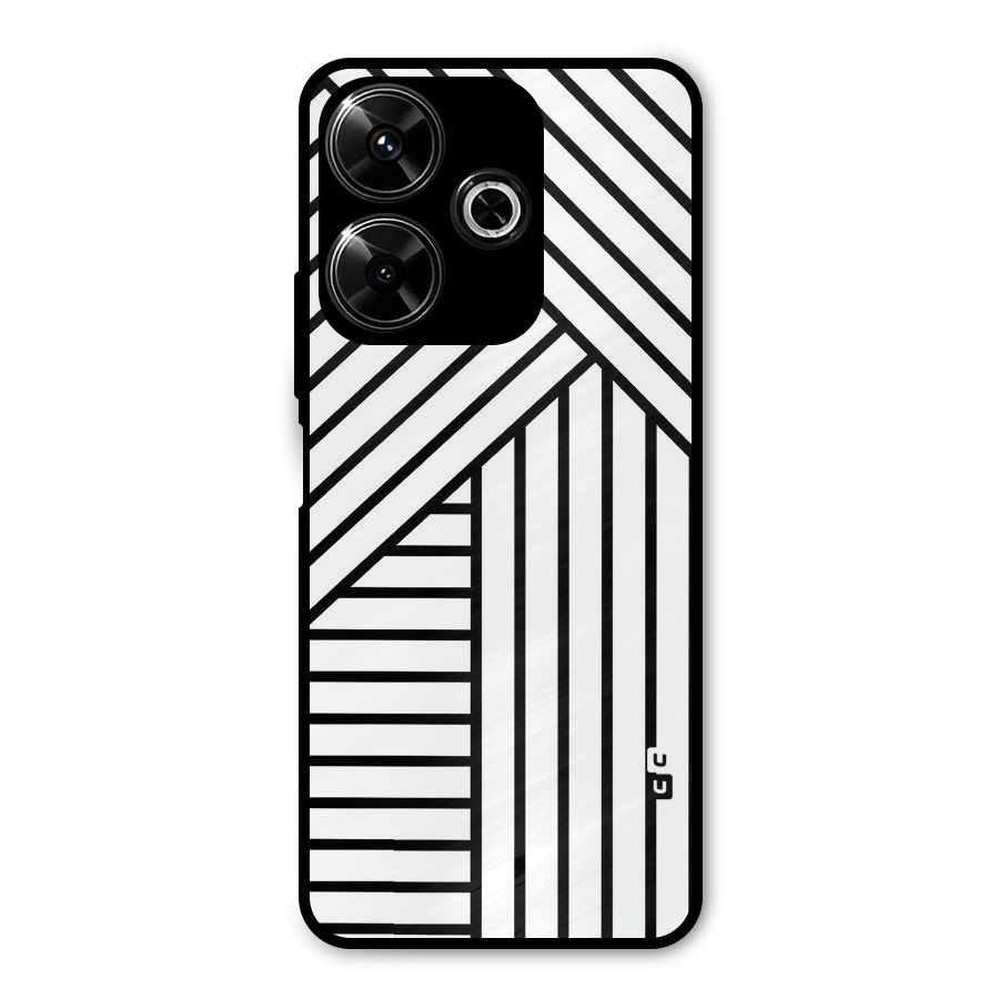 Lines Pattern Stripes Metal Back Case for Poco M6 Plus