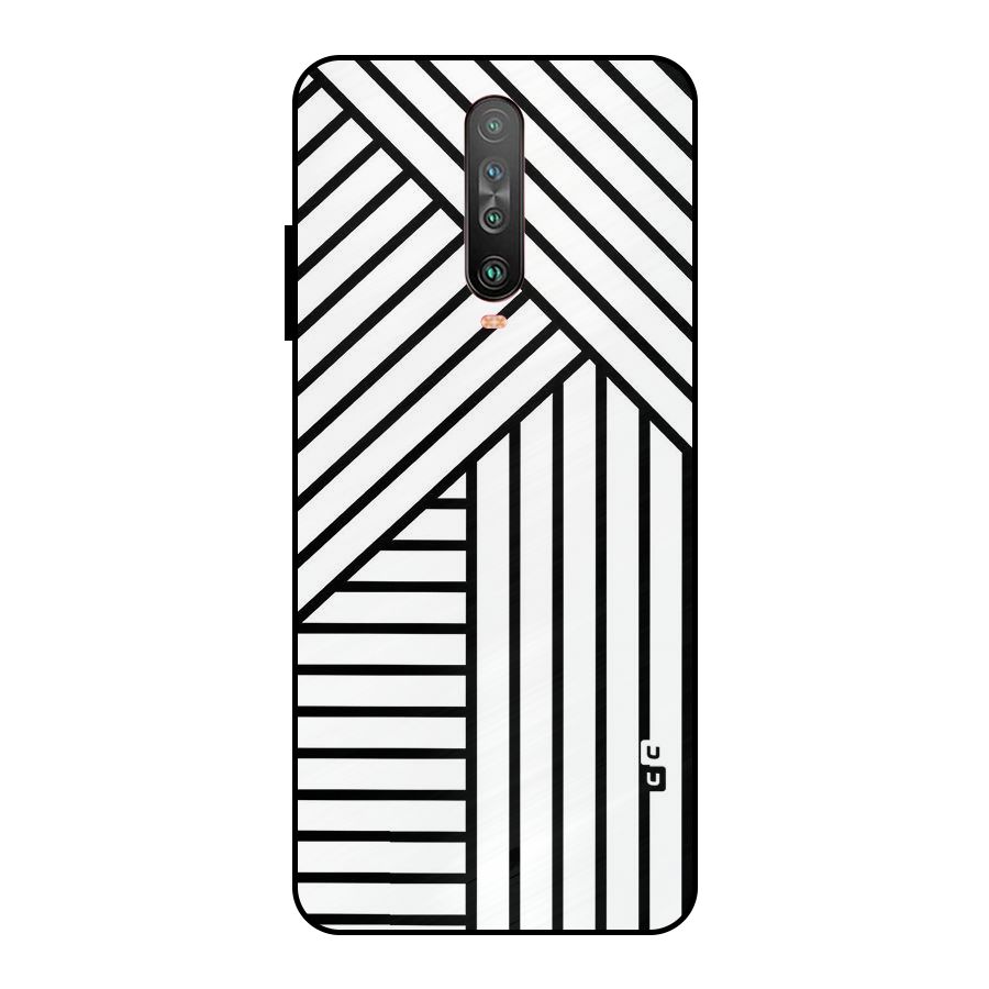 Lines Pattern Stripes Metal Back Case for Poco X2