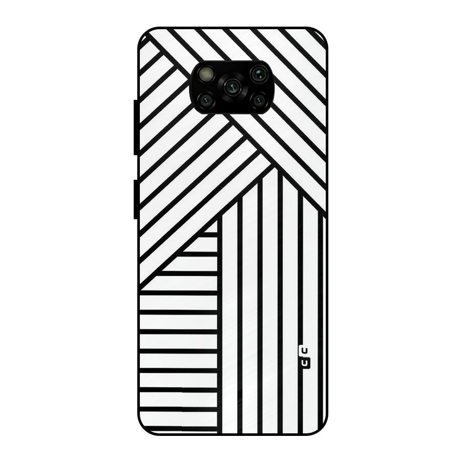 Lines Pattern Stripes Metal Back Case for Poco X3