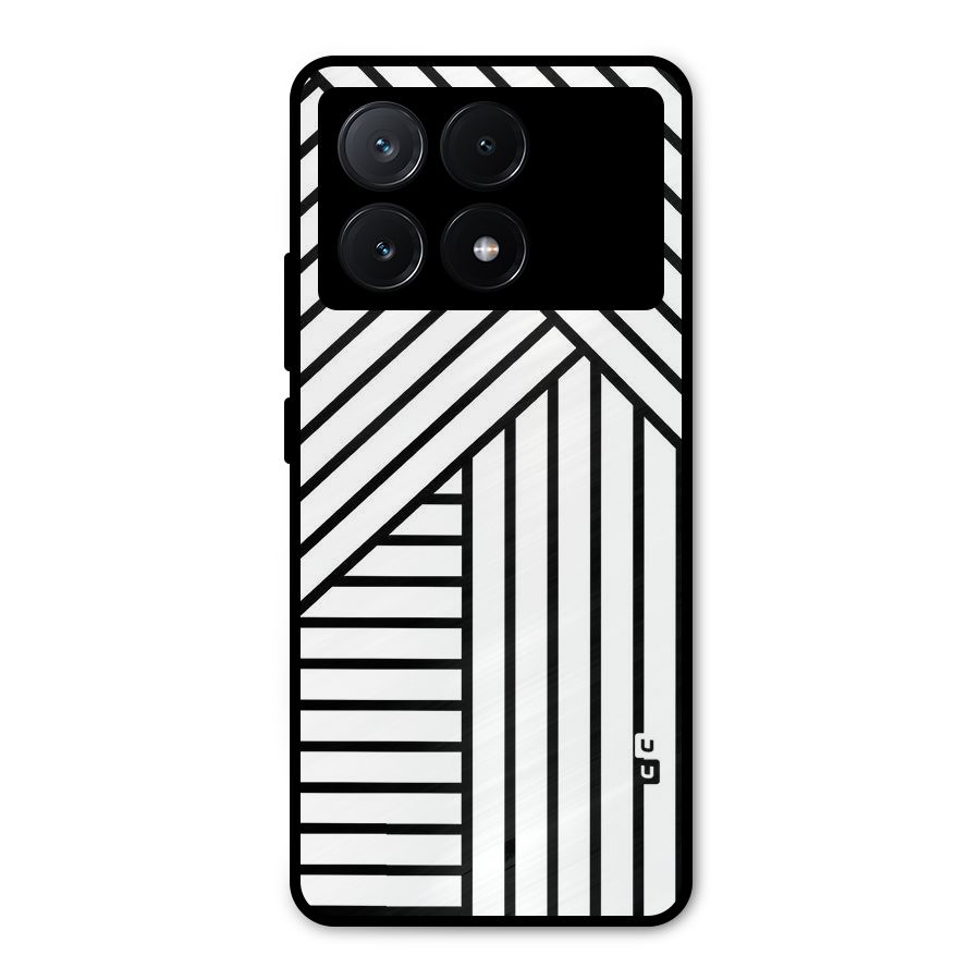 Lines Pattern Stripes Metal Back Case for Poco X6 Pro