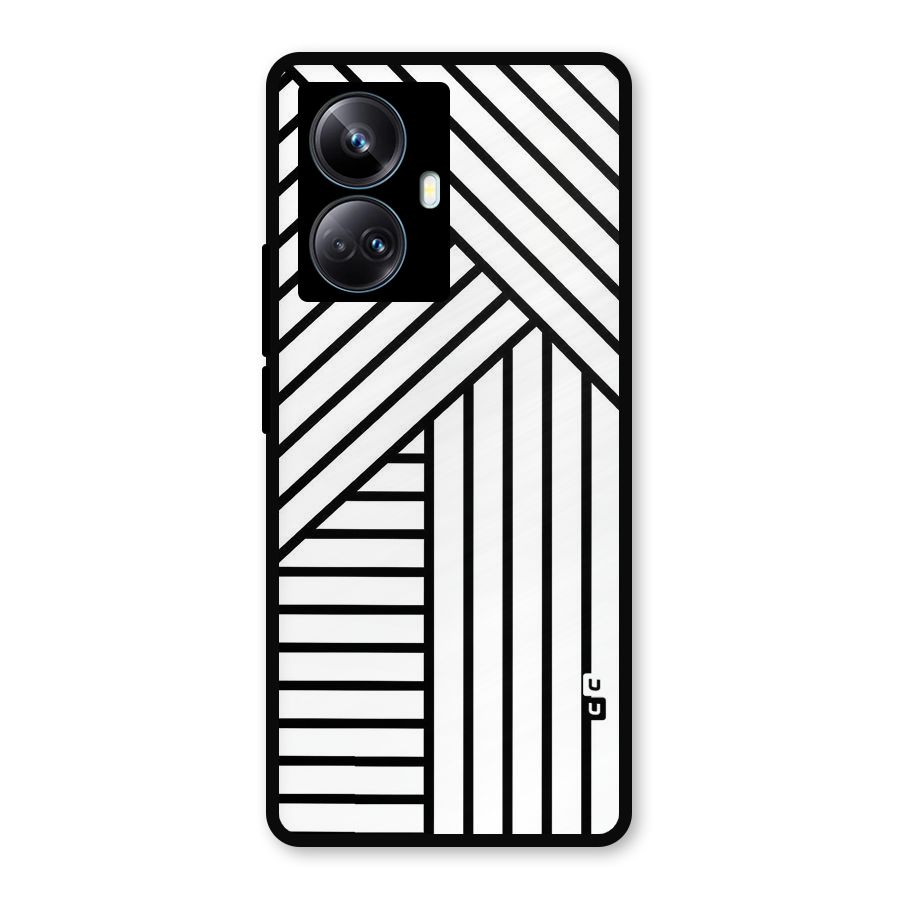 Lines Pattern Stripes Metal Back Case for Realme 10 Pro Plus