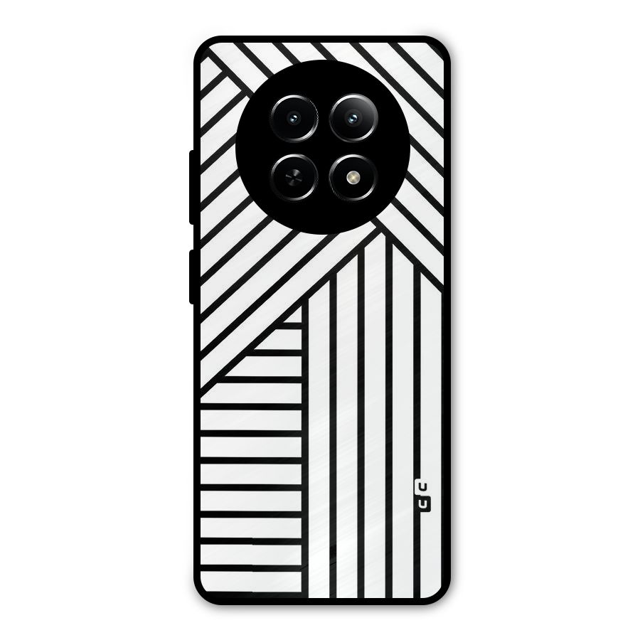 Lines Pattern Stripes Metal Back Case for Realme 12x 5G