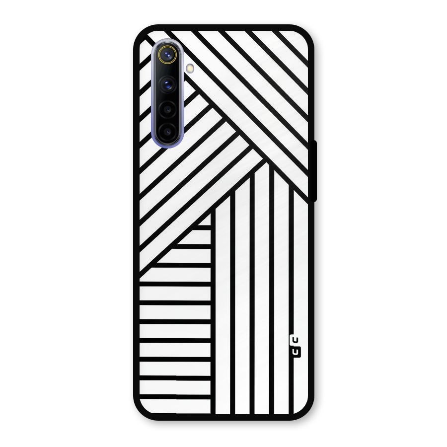 Lines Pattern Stripes Metal Back Case for Realme 6