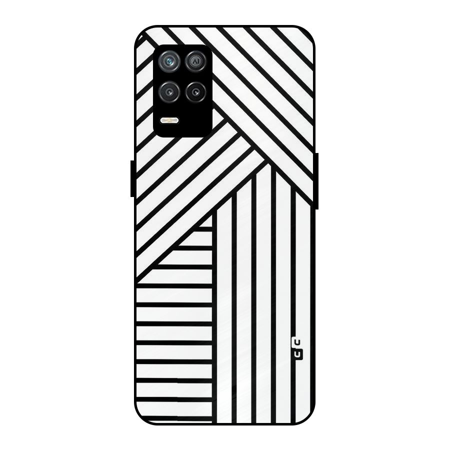 Lines Pattern Stripes Metal Back Case for Realme 8s 5G