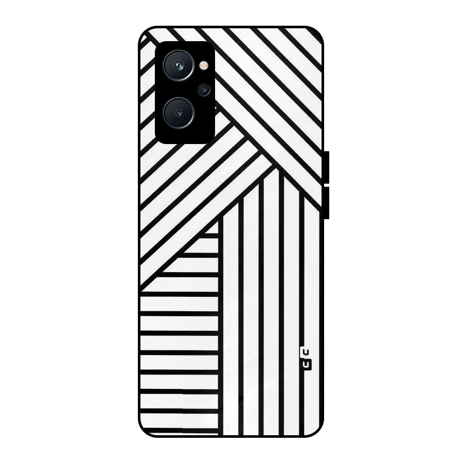 Lines Pattern Stripes Metal Back Case for Realme 9i 5G