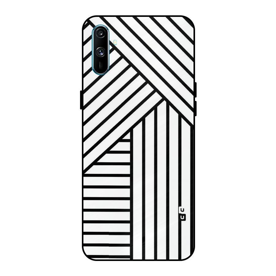 Lines Pattern Stripes Metal Back Case for Realme C3