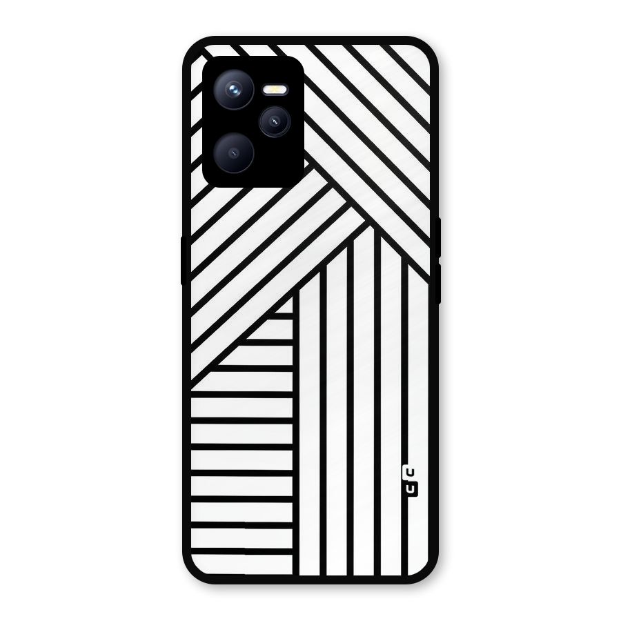 Lines Pattern Stripes Metal Back Case for Realme C35