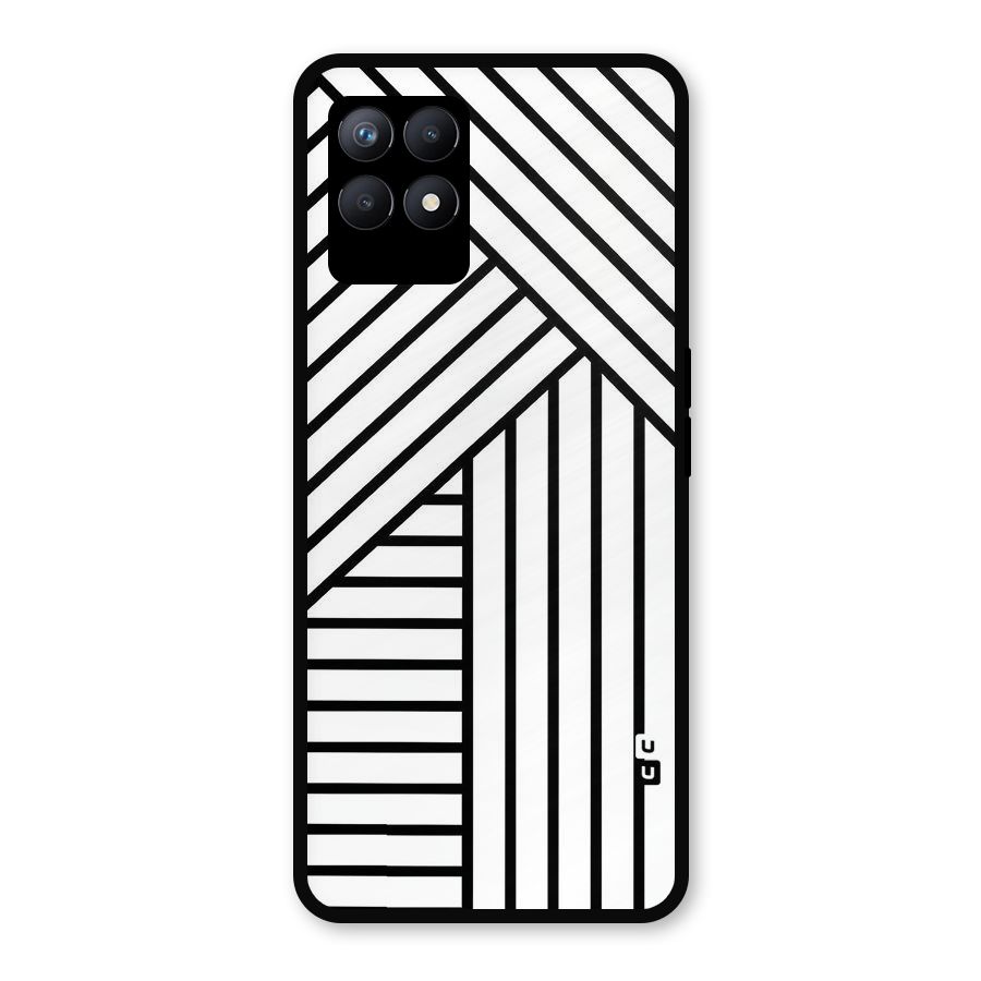 Lines Pattern Stripes Metal Back Case for Realme Narzo 50