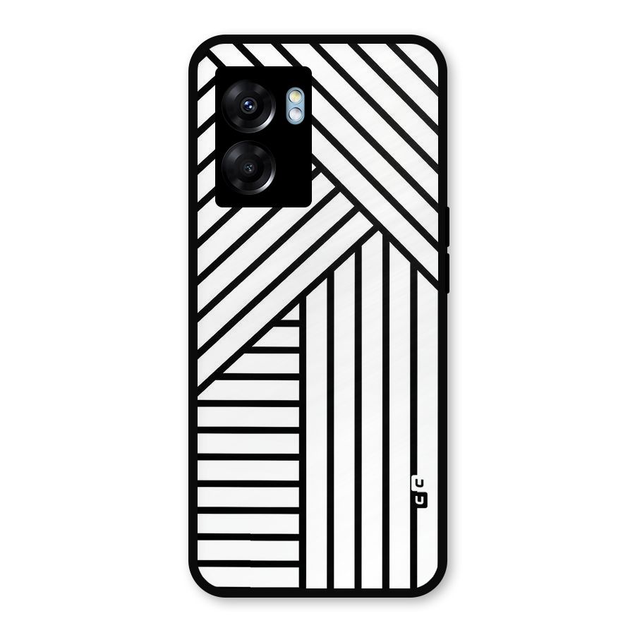 Lines Pattern Stripes Metal Back Case for Realme Narzo 50 5G