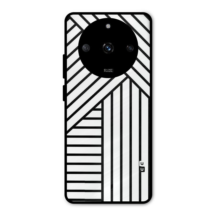 Lines Pattern Stripes Metal Back Case for Realme Narzo 60 5G