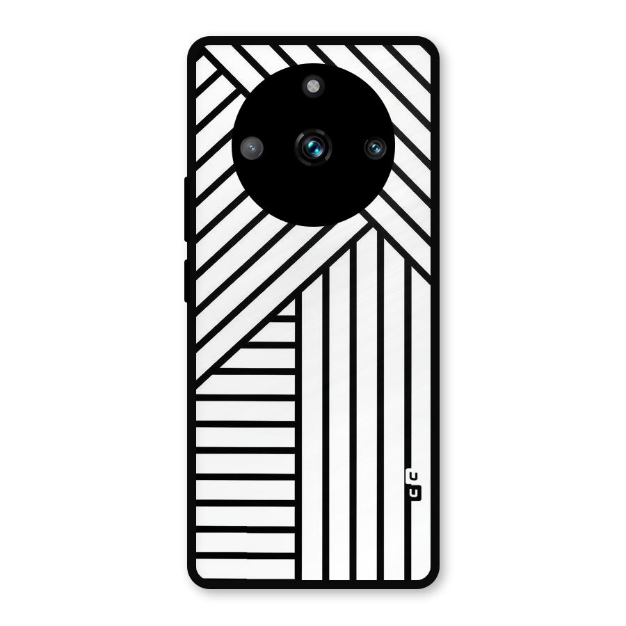 Lines Pattern Stripes Metal Back Case for Realme Narzo 60 Pro