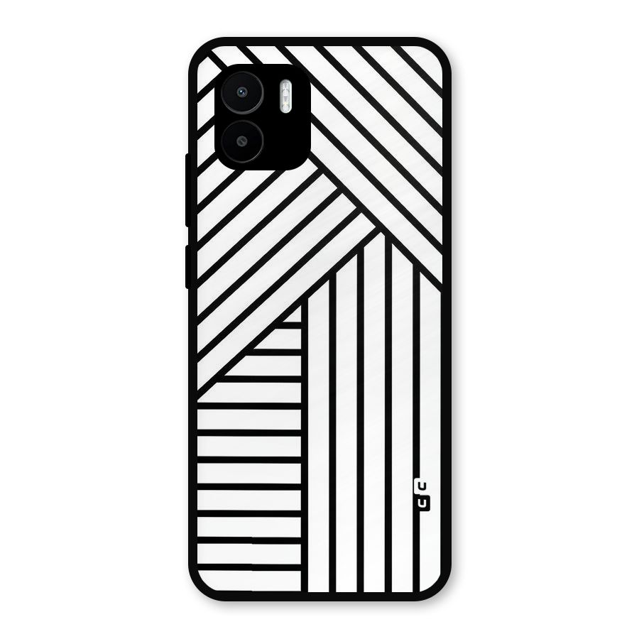 Lines Pattern Stripes Metal Back Case for Redmi A2