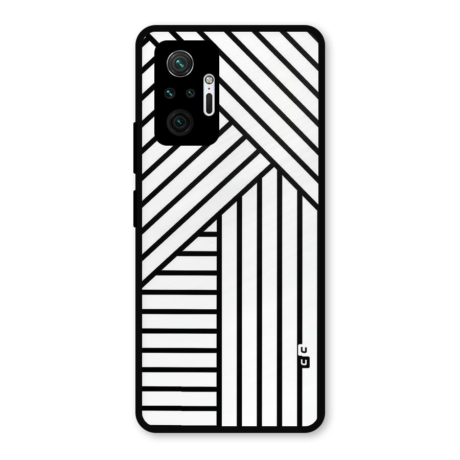 Lines Pattern Stripes Metal Back Case for Redmi Note 10 Pro Max