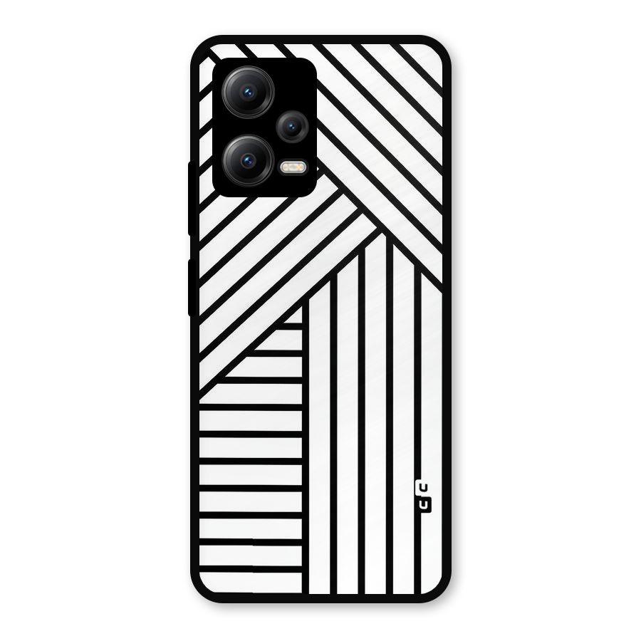 Lines Pattern Stripes Metal Back Case for Redmi Note 12 5G