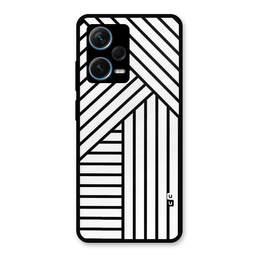 Lines Pattern Stripes Metal Back Case for Redmi Note 12 Pro Plus 5G