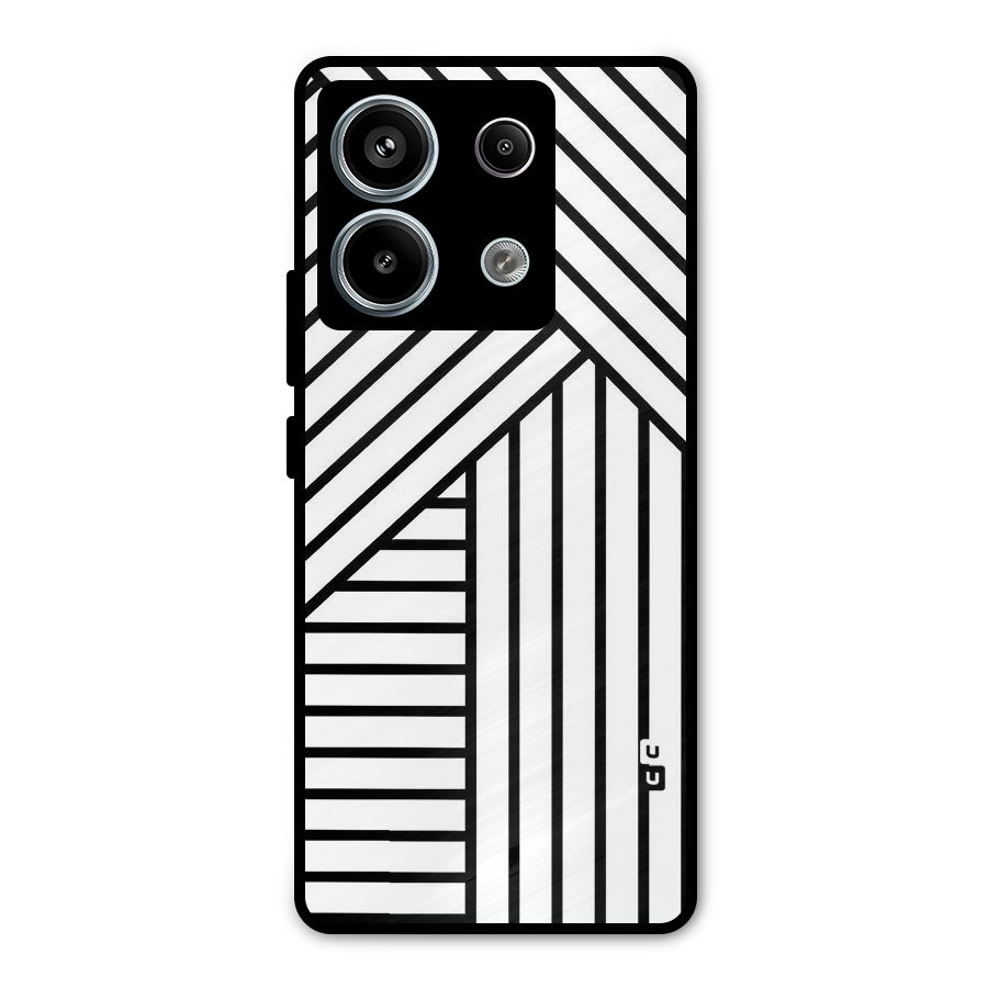 Lines Pattern Stripes Metal Back Case for Redmi Note 13 Pro 5G